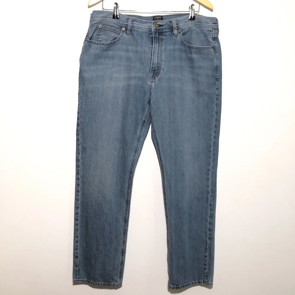 J.Crew Sutton Jeans Mens 34 30 Blue 100% Cotton Denim Straight Leg
